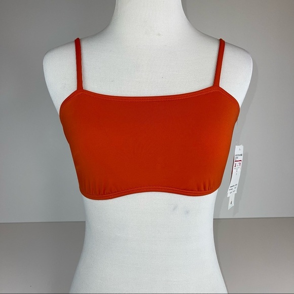 Bikini Lab Bandeau Swim Top Lace Back BL9RE89 Rust Orange S - Picture 6 of 14